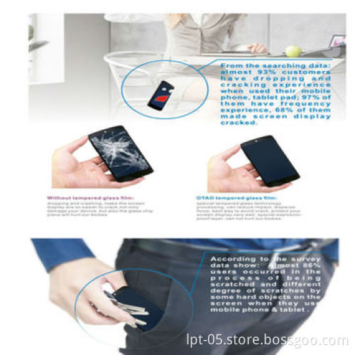 Gold mirror screen protectors glass film for iPhone 5s